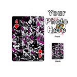 Purple abstract flowers Playing Cards 54 (Mini)  Front - Heart4