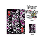 Purple abstract flowers Playing Cards 54 (Mini)  Front - Heart10