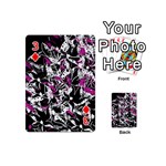 Purple abstract flowers Playing Cards 54 (Mini)  Front - Diamond3