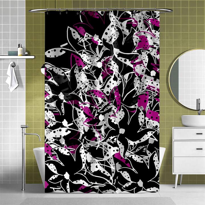 Purple abstract flowers Shower Curtain 48  x 72  (Small) 