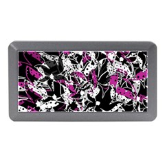 Purple Abstract Flowers Memory Card Reader (mini)