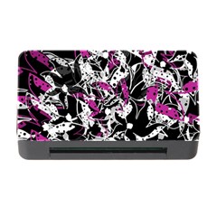 Purple Abstract Flowers Memory Card Reader With Cf