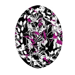 Purple Abstract Flowers Ornament (oval Filigree) 