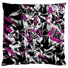 Purple Abstract Flowers Large Cushion Case (one Side)