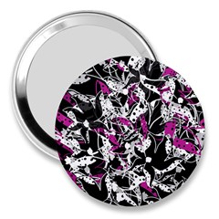 Purple Abstract Flowers 3  Handbag Mirrors