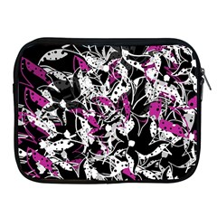 Purple Abstract Flowers Apple Ipad 2/3/4 Zipper Cases