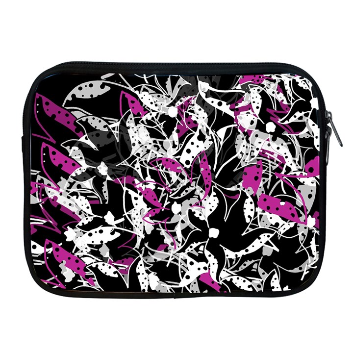 Purple abstract flowers Apple iPad 2/3/4 Zipper Cases