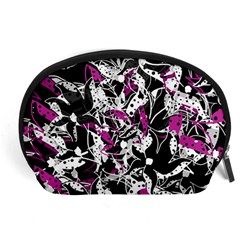 Purple Abstract Flowers Accessory Pouches (large) 