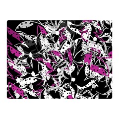 Purple Abstract Flowers Double Sided Flano Blanket (mini)  by Valentinaart