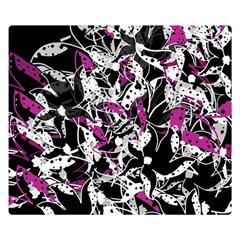 Purple Abstract Flowers Double Sided Flano Blanket (small)  by Valentinaart