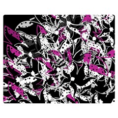 Purple Abstract Flowers Double Sided Flano Blanket (medium) 