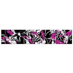 Purple Abstract Flowers Flano Scarf (small)