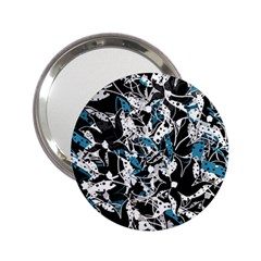 Blue Abstract Flowers 2 25  Handbag Mirrors