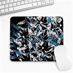 Blue abstract flowers Large Mousepads Front