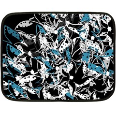 Blue Abstract Flowers Fleece Blanket (mini)