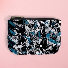 Blue Abstract Flowers Mini Coin Purses by Valentinaart