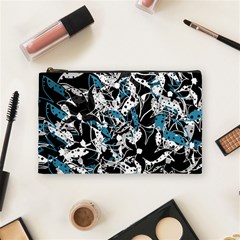 Blue Abstract Flowers Cosmetic Bag (medium) 