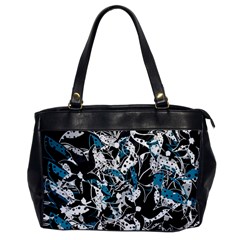 Blue Abstract Flowers Office Handbags