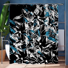 Blue Abstract Flowers Shower Curtain 60  X 72  (medium) 