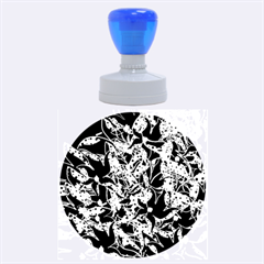 Blue Abstract Flowers Rubber Round Stamps (large) by Valentinaart