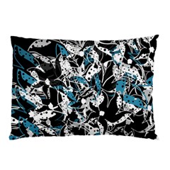 Blue Abstract Flowers Pillow Case (two Sides)