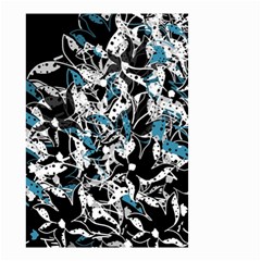 Blue Abstract Flowers Small Garden Flag (two Sides)