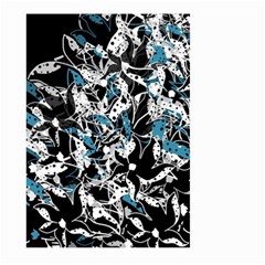 Blue Abstract Flowers Large Garden Flag (two Sides)