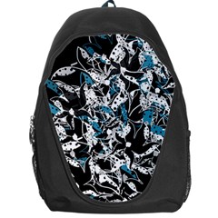 Blue Abstract Flowers Backpack Bag