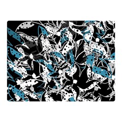 Blue Abstract Flowers Double Sided Flano Blanket (mini) 