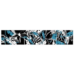 Blue Abstract Flowers Flano Scarf (small)