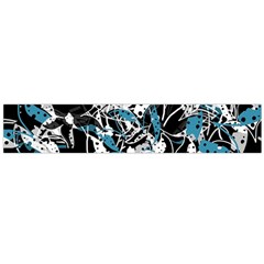 Blue Abstract Flowers Flano Scarf (large)