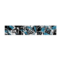 Blue Abstract Flowers Flano Scarf (mini)