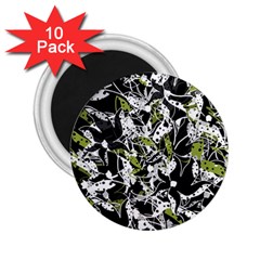 Green Floral Abstraction 2 25  Magnets (10 Pack) 