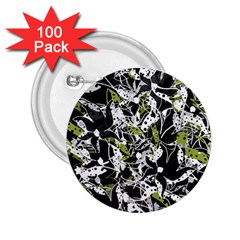 Green Floral Abstraction 2 25  Buttons (100 Pack) 