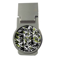 Green Floral Abstraction Money Clips (round)  by Valentinaart