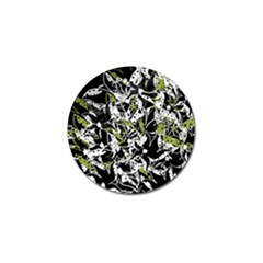 Green Floral Abstraction Golf Ball Marker (4 Pack) by Valentinaart