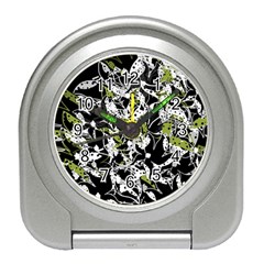 Green Floral Abstraction Travel Alarm Clocks by Valentinaart