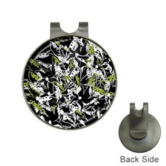 Green Floral Abstraction Hat Clips With Golf Markers