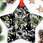 Green floral abstraction Star Ornament (Two Sides)  Front