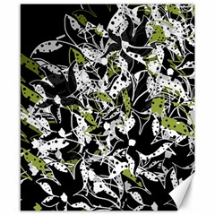 Green Floral Abstraction Canvas 8  X 10 