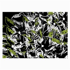 Green Floral Abstraction Large Glasses Cloth