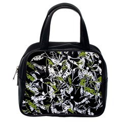 Green Floral Abstraction Classic Handbags (one Side) by Valentinaart