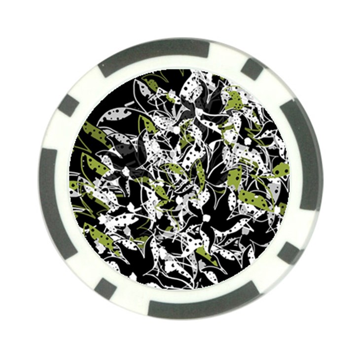 Green floral abstraction Poker Chip Card Guards (10 pack) 