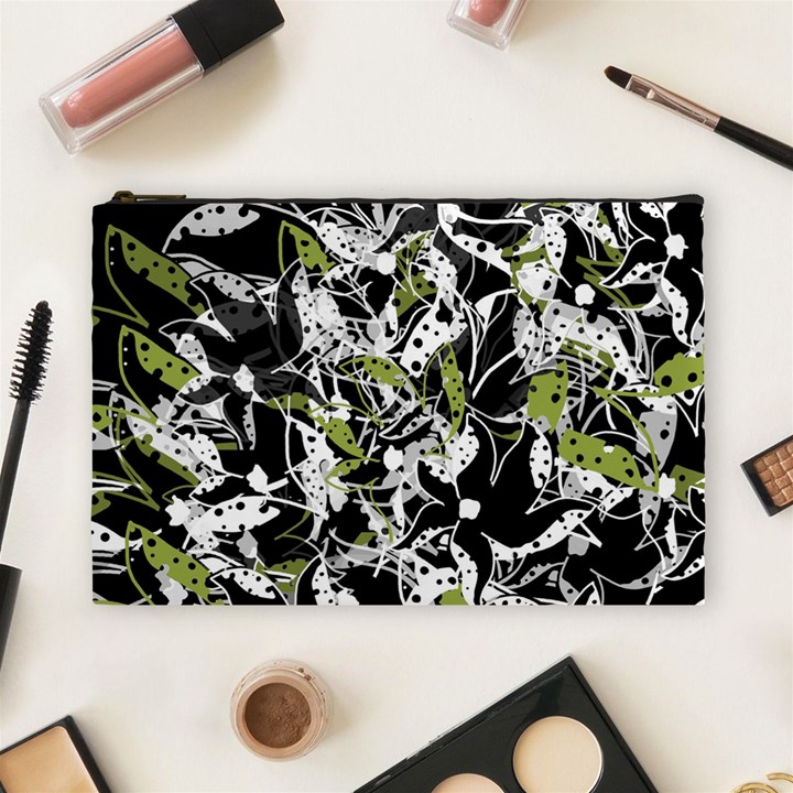 Green floral abstraction Cosmetic Bag (Large) 