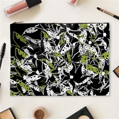 Green Floral Abstraction Cosmetic Bag (xl)