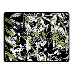 Green Floral Abstraction Fleece Blanket (small) by Valentinaart