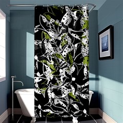 Green Floral Abstraction Shower Curtain 36  X 72  (stall) 