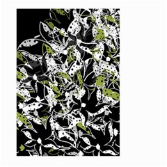 Green Floral Abstraction Large Garden Flag (two Sides) by Valentinaart