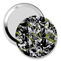 Green Floral Abstraction 3  Handbag Mirrors