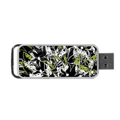 Green Floral Abstraction Portable Usb Flash (two Sides)